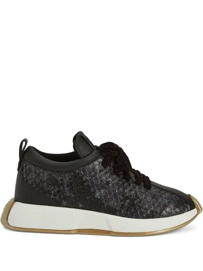 Giuseppe Zanotti Snakeskin-effect Lace-up Sneakers