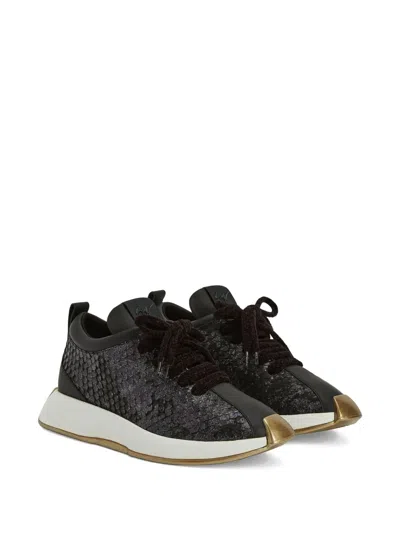 Giuseppe Zanotti Snakeskin-effect Lace-up Sneakers