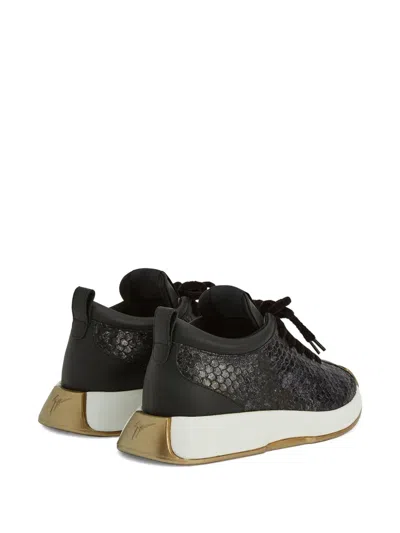 Giuseppe Zanotti Snakeskin-effect Lace-up Sneakers