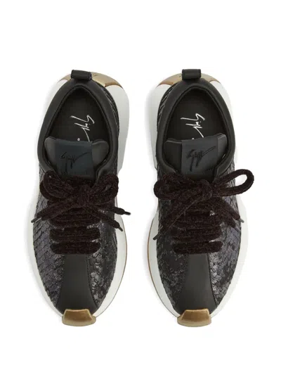 Giuseppe Zanotti Snakeskin-effect Lace-up Sneakers