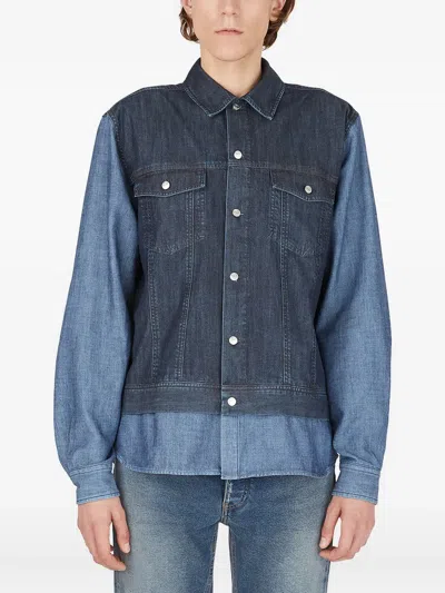 (d)ivision X Won Hundresd Hybrid Denim-weave Colour-block Shirt