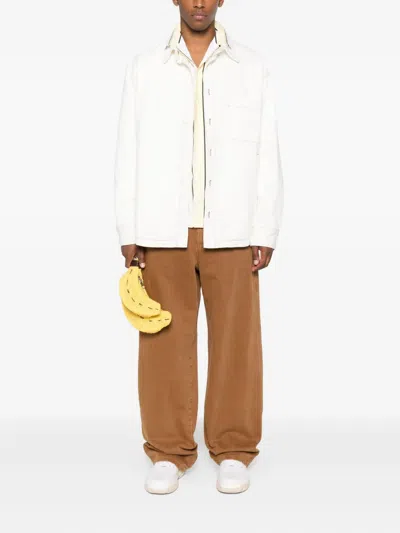 Jacquemus Shirt Jacket With Contrast Stitching In White