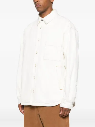 Jacquemus Shirt Jacket With Contrast Stitching In White