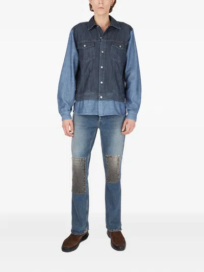 (d)ivision X Won Hundresd Hybrid Denim-weave Colour-block Shirt
