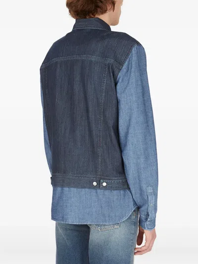 (d)ivision X Won Hundresd Hybrid Denim-weave Colour-block Shirt