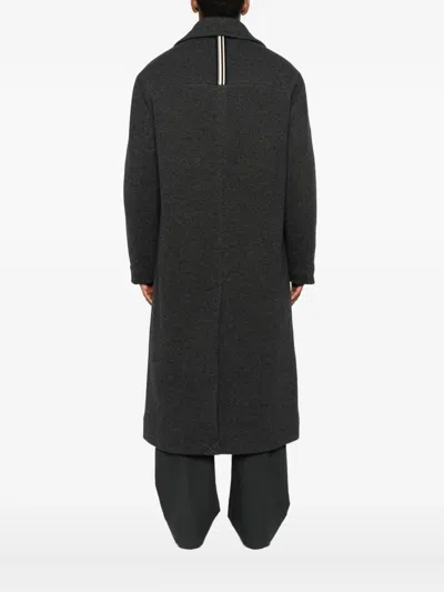 Mordecai Zip-front Patch-pocket Coat In Black