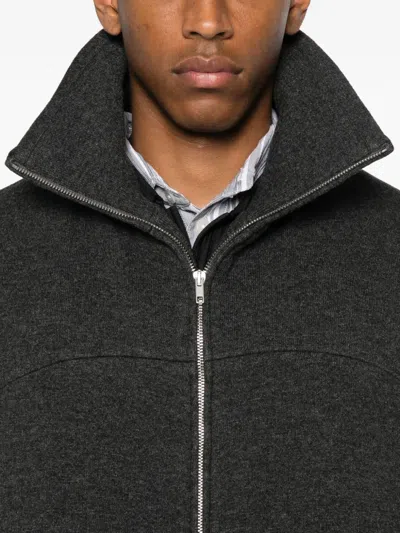 Mordecai Zip-front Patch-pocket Coat In Black