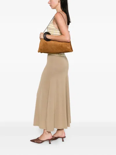 Staud Harlow Knotted-strap Suede Shoulder Bag