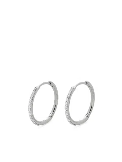Monica Vinader 14k White Gold Small Hoops Earrings In Metallic