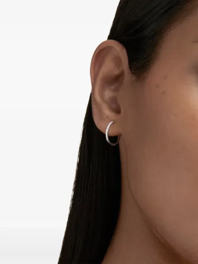 Monica Vinader 14k White Gold Small Hoops Earrings In Metallic