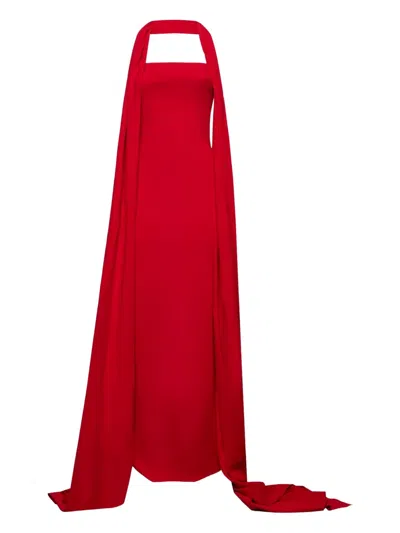Solace London Cape Back Dress In Red
