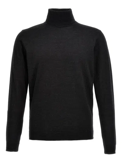 Roberto Collina Turtleneck Wool Sweater Long Sleeves In Gray