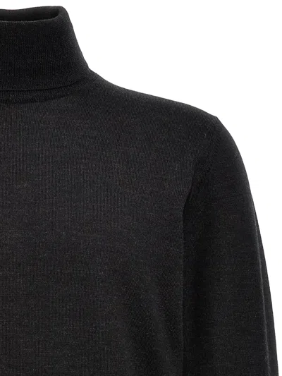 Roberto Collina Turtleneck Wool Sweater Long Sleeves In Gray