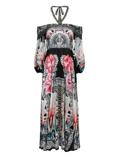 Temperley London Cici Floral-print Halter Midi Dress In Multi