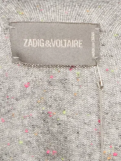 Pre-owned Zadig & Voltaire Cashmere Cardigan In Gray