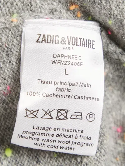 Pre-owned Zadig & Voltaire Cashmere Cardigan In Gray