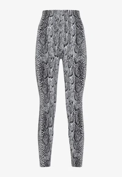 Wolford Python Print High Waist Leggings In Gray