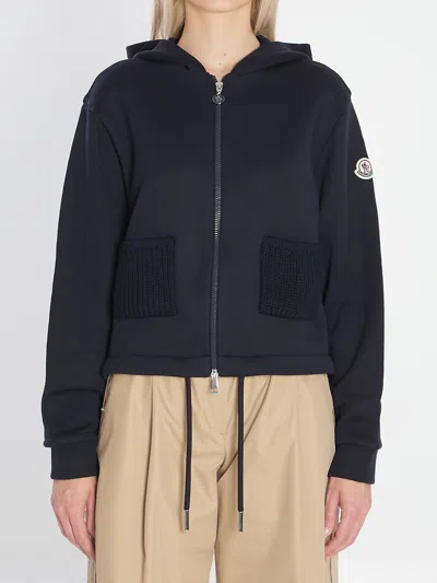 Moncler Logo Patch Zip-up Hoodie