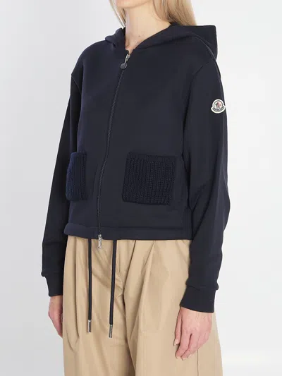Moncler Logo Patch Zip-up Hoodie