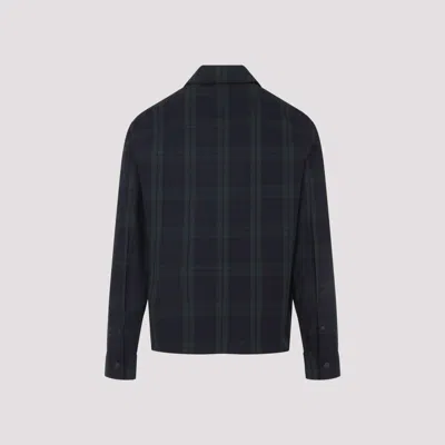 Moncler Plaid Long Sleeve Shirt In Black