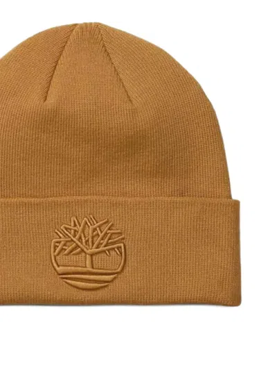 Timberland Embroidered Logo Beanie In Brown