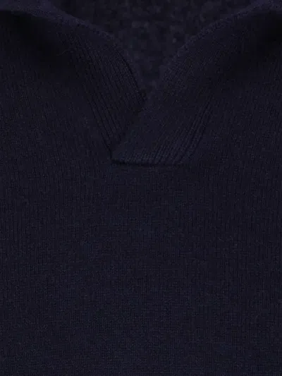 Brunello Cucinelli Polo-neck Cashmere Sweater In Blue