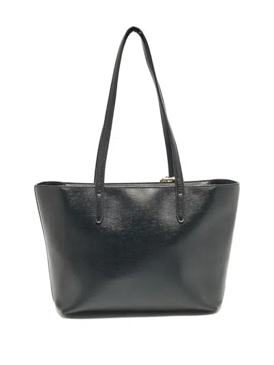 Pre-owned Dkny Vintage Bryant Leather Tote Bag In Black