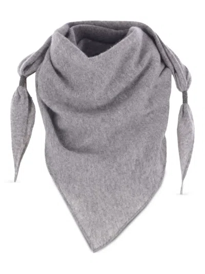 Brunello Cucinelli Embellished-tie Scarf In Gray