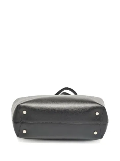 Pre-owned Dkny Vintage Bryant Leather Tote Bag In Black