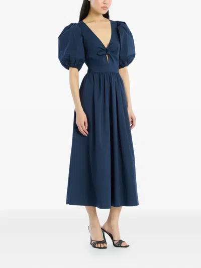 Rotate Birger Christensen Puff-sleeve Midi Dress