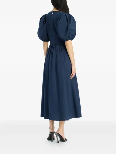 Rotate Birger Christensen Puff-sleeve Midi Dress