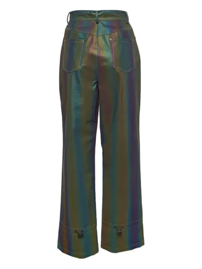 Pre-owned Annakiki Reflective-patterned Trousers In Black