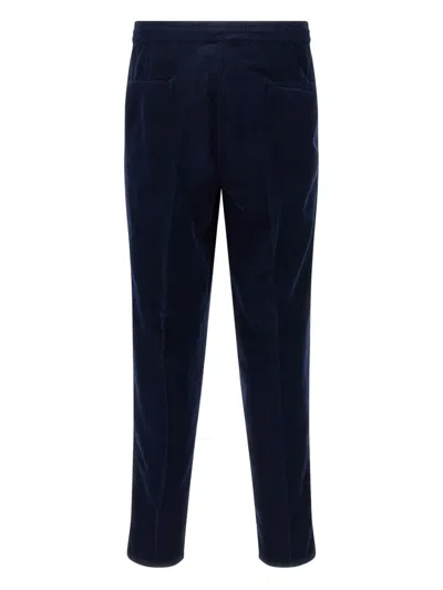 Brunello Cucinelli Drawstring Elastic Waist Casual Pants In Blue