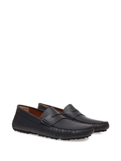 Bally Embossed Penny Loafers In Black