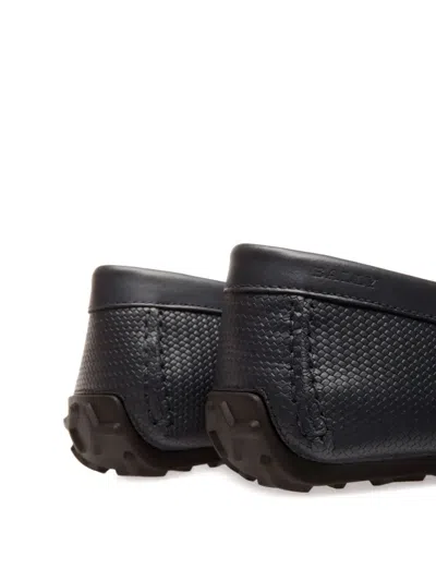 Bally Embossed Penny Loafers In Black