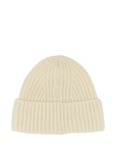 Baracuta Beanie Hat With Logo Patch In White