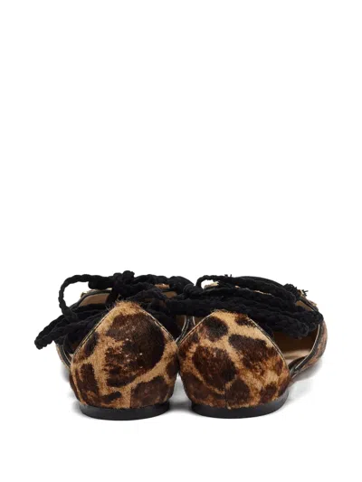 Pre-owned Tod's Vintage Leopard-print Tassel Ballet Flat
