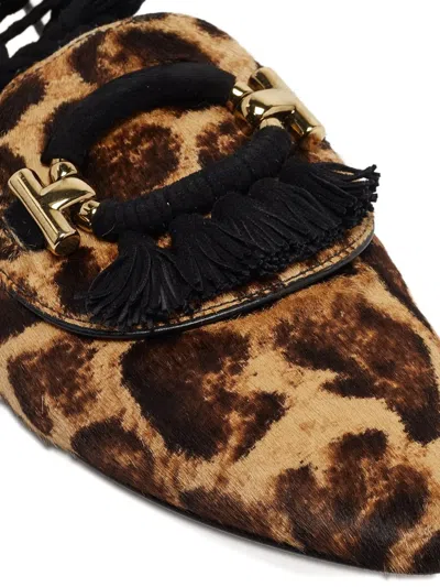 Pre-owned Tod's Vintage Leopard-print Tassel Ballet Flat