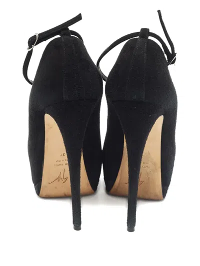 Pre-owned Giuseppe Zanotti Vintage 140mm Crystal-embellished Peep-toe Pumps