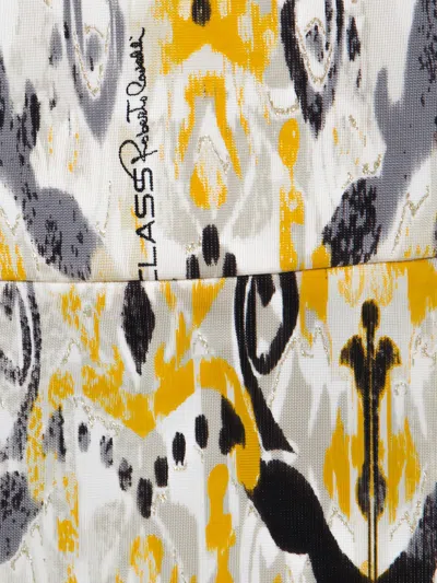 Pre-owned Roberto Cavalli Vintage 2024 Ikat-print Skirt In White