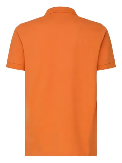 Fay Embroidered Cotton Polo Shirt In Orange