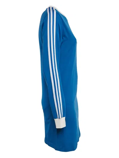 Pre-owned Gucci X Adidas Jersey-texture Mini Dress In Blue