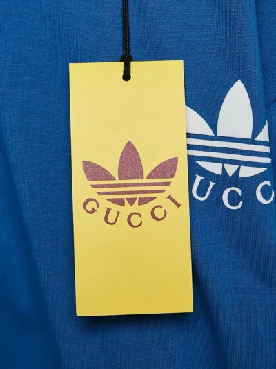 Pre-owned Gucci X Adidas Jersey-texture Mini Dress In Blue