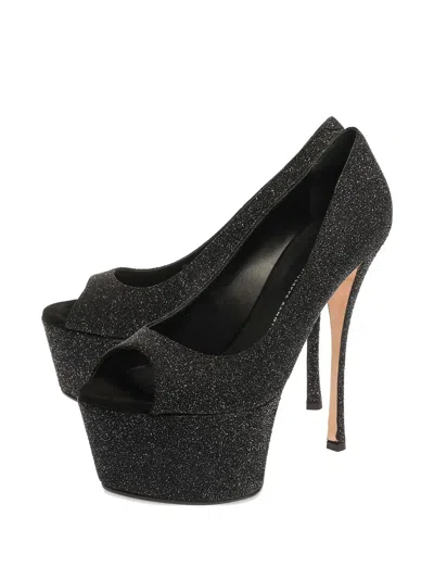 Pre-owned Giuseppe Zanotti Vintage 160mm Glittered Platform Pumps