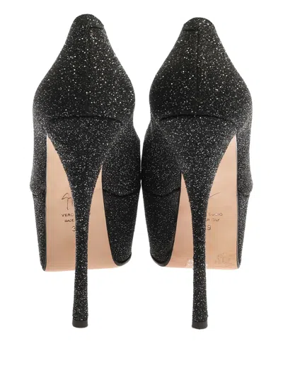 Pre-owned Giuseppe Zanotti Vintage 160mm Glittered Platform Pumps