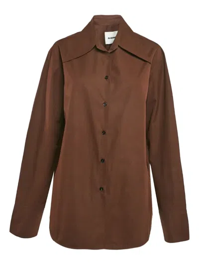 Pre-owned Jil Sander Cotton Button Shirt In Brown