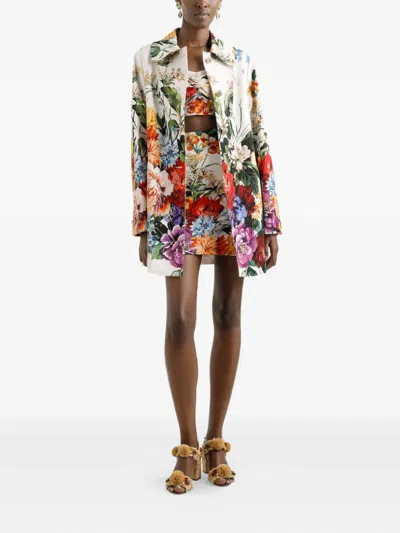 Dolce & Gabbana Abito Stampa Bouquet Fiori In Multi