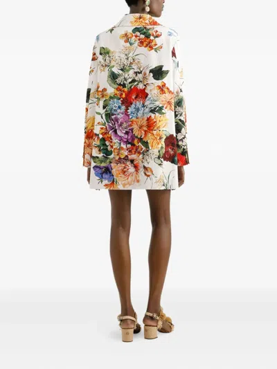 Dolce & Gabbana Abito Stampa Bouquet Fiori In Multi