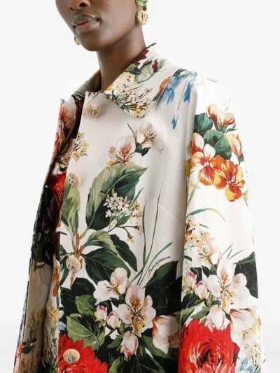 Dolce & Gabbana Abito Stampa Bouquet Fiori In Multi