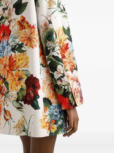 Dolce & Gabbana Abito Stampa Bouquet Fiori In Multi